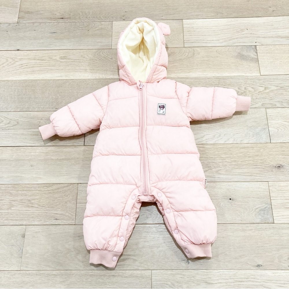 Pink Snowsuit Baby 12M winter one piece